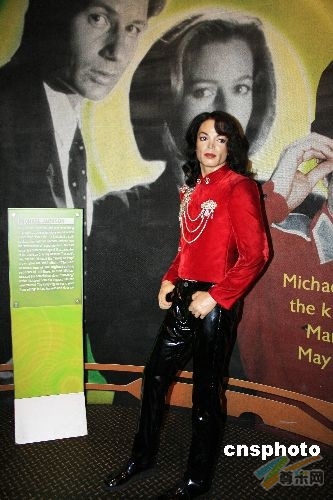 2008年6月12日在美国纽约蜡像馆，迈克尔·杰克逊（MICHAEL JACKSON)的全身蜡像。